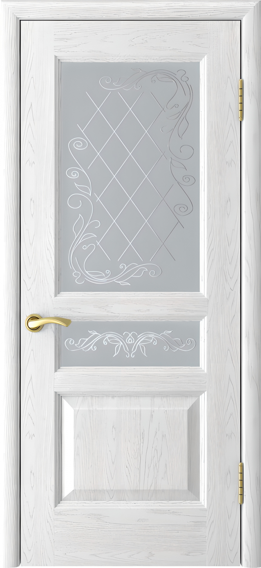 межкомнатные двери  Luxor Атлант 2 со стеклом ясень белая эмаль