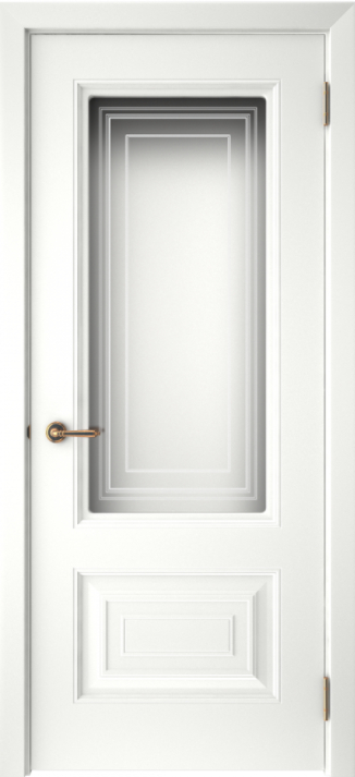 межкомнатные двери  Luxor Скин 6 со стеклом эмаль белая