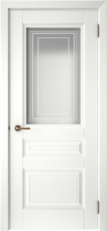 	межкомнатные двери 	Luxor Скин 1 со стеклом эмаль белая