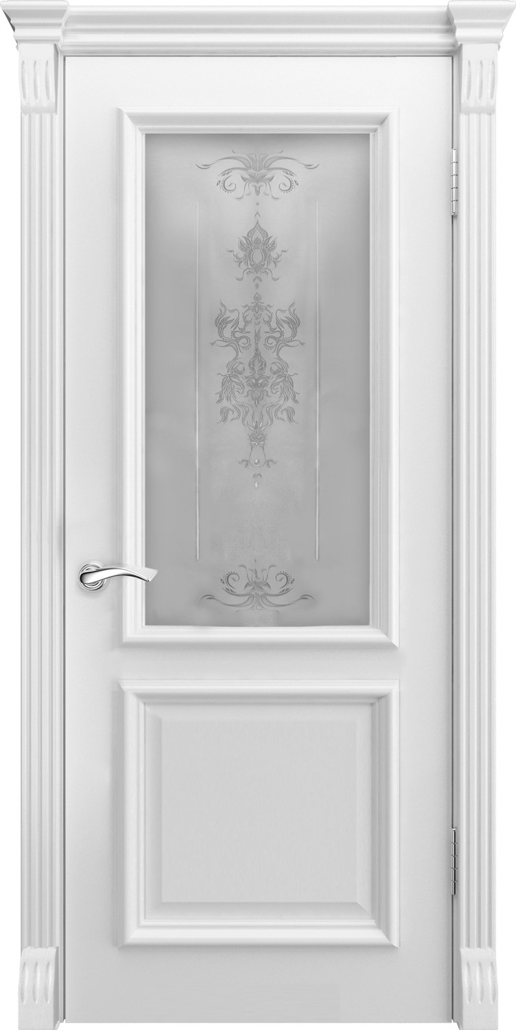 межкомнатные двери  Luxor Вита со стеклом эмаль белая