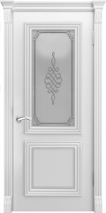 	межкомнатные двери 	Luxor Торес со стеклом эмаль белая